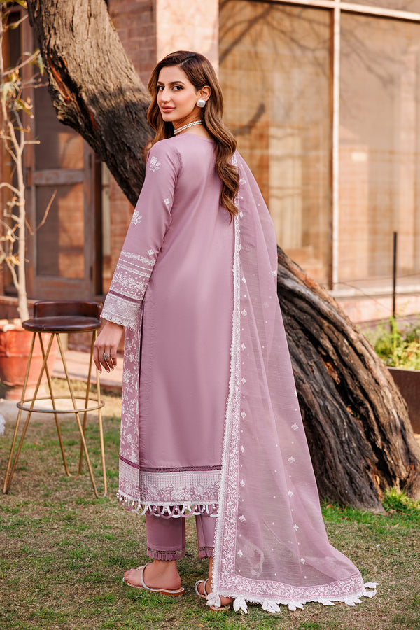 Farasha | Dastoor Embroidered Lawn SS24 | DAINTY LILAC - Waniyas