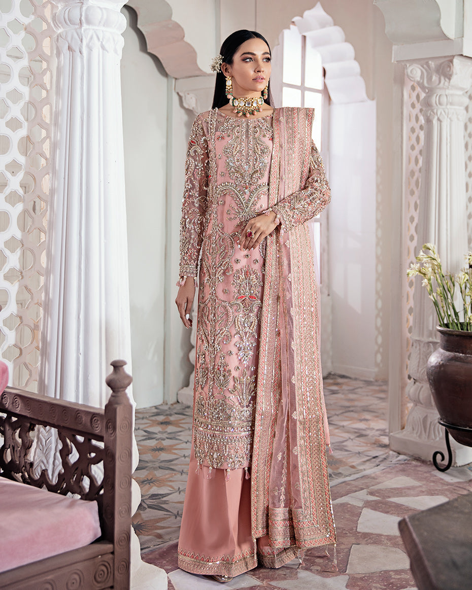 Gulaal | Wedding Formals | ARJUMAND EMBROIDERED NET 3-PIECE SUIT WS-15