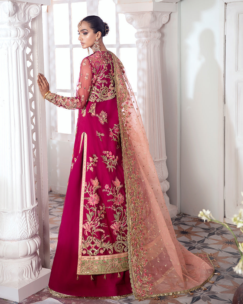 Gulaal | Wedding Formals | CHAMELI EMBROIDERED NET 3-PIECE SUIT WS-10