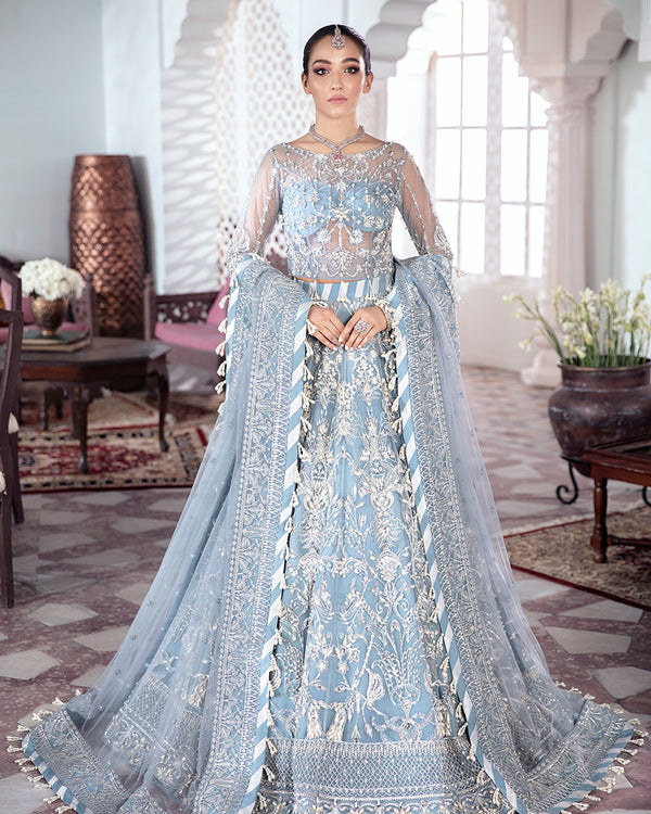 Gulaal | Wedding Formals | Mehnaaz Embroidered Net 3-Piece Suit WS-13