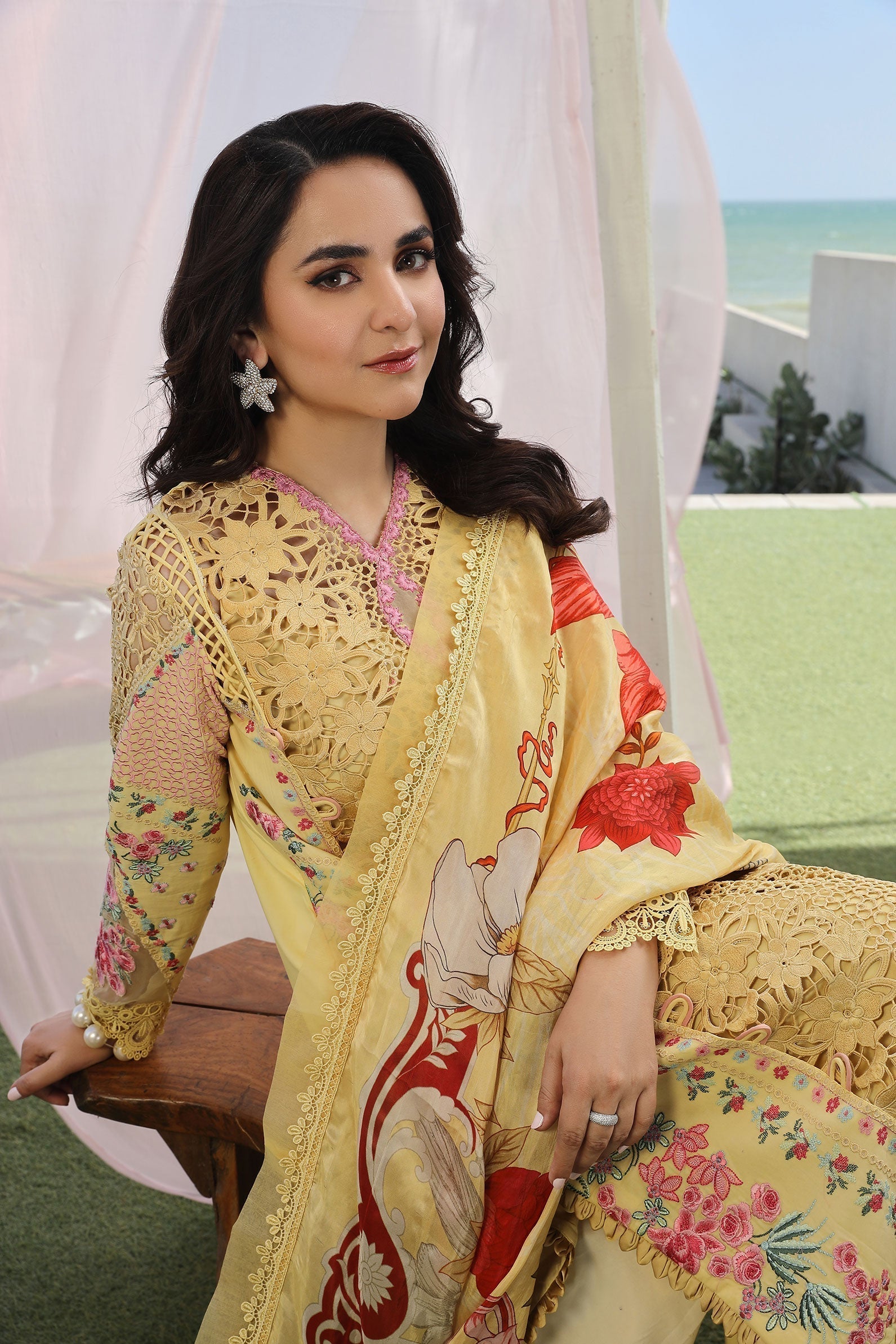 Maryam Hussain | Luxury Lawn 24 | TROPICA - Waniyas