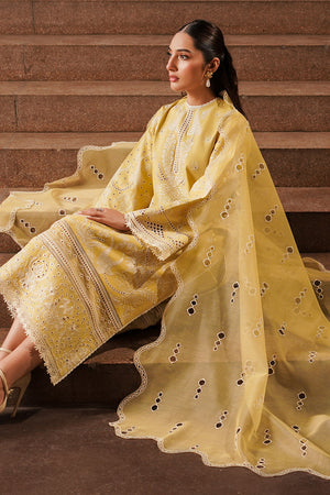 Afrozeh | Chikankari Lawn 24 | Canary - Waniyas