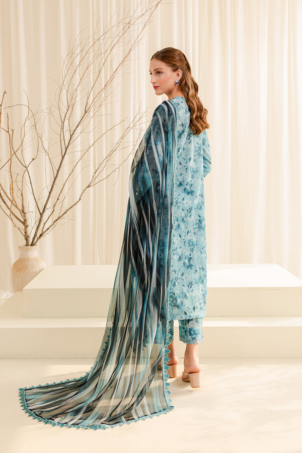 Farasha | Printed Essentials | AQUA BERYL - Waniyas