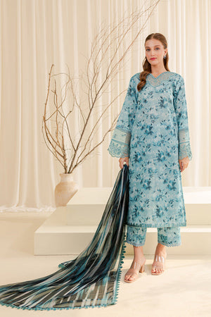 Farasha | Printed Essentials | AQUA BERYL - Waniyas