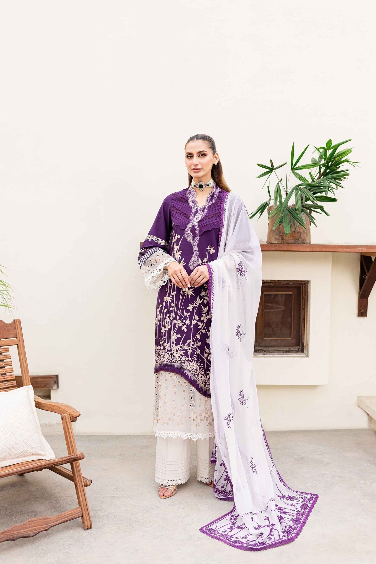 Sable Vogue | Shiree Lawn 24 | Plum Orchid - Waniyas