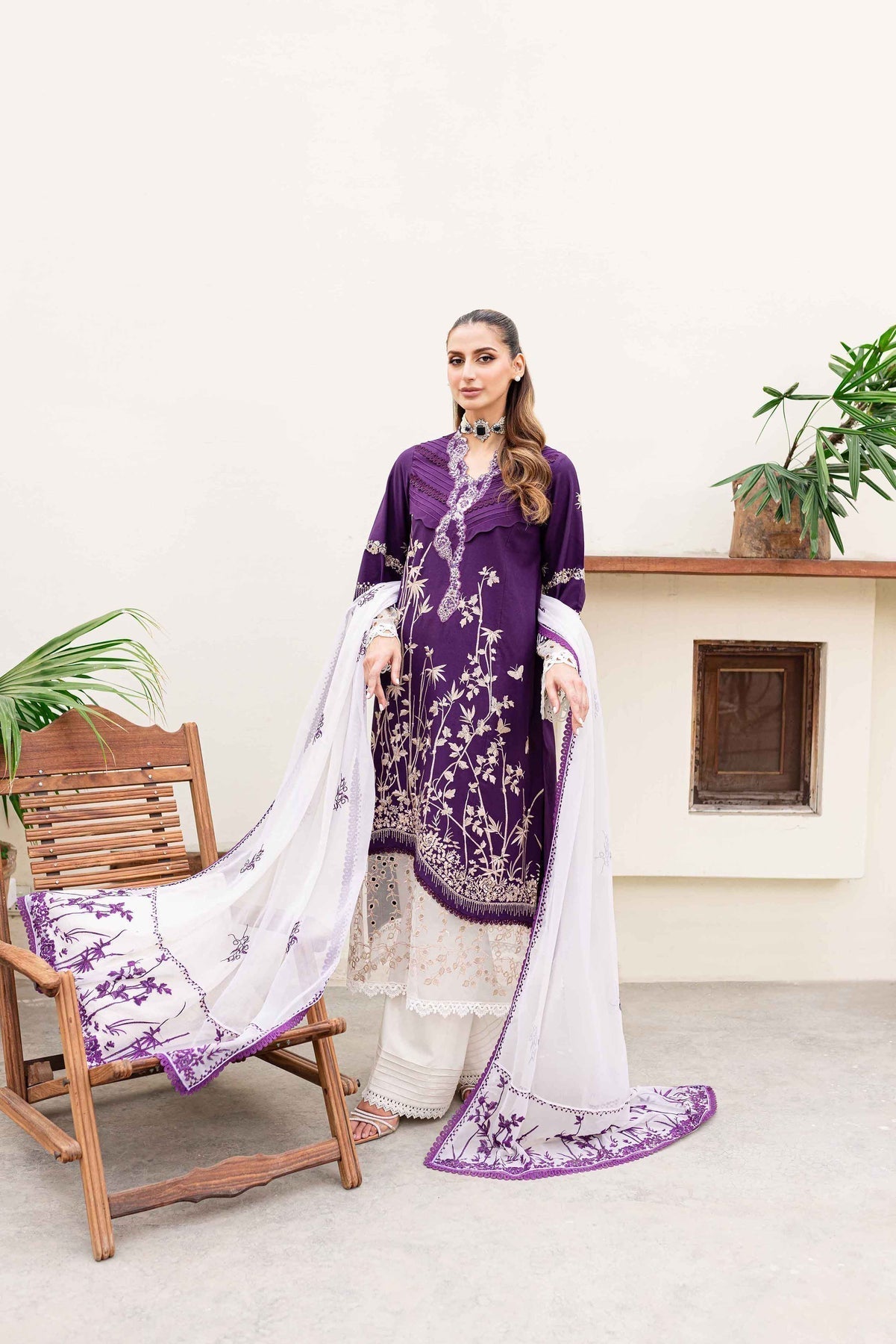 Sable Vogue | Shiree Lawn 24 | Plum Orchid - Waniyas