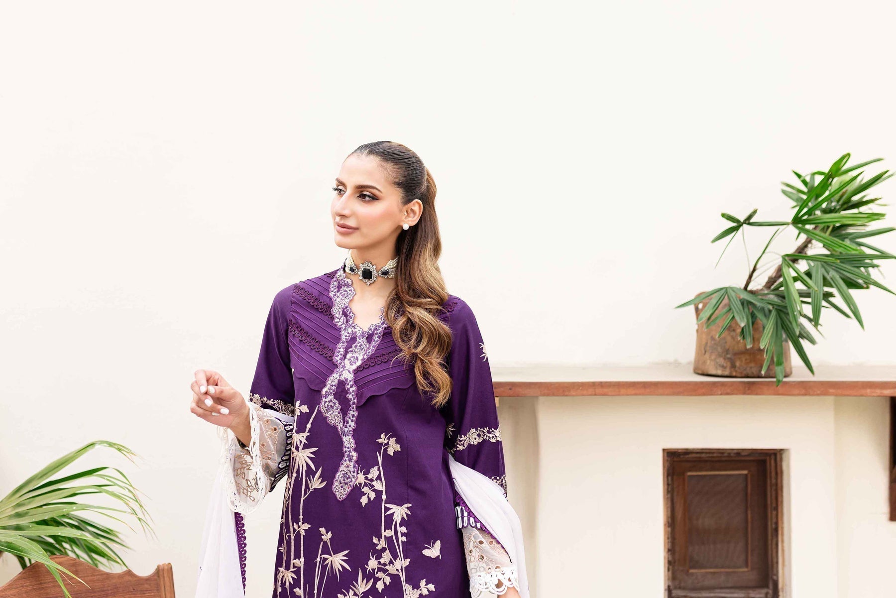 Sable Vogue | Shiree Lawn 24 | Plum Orchid - Waniyas