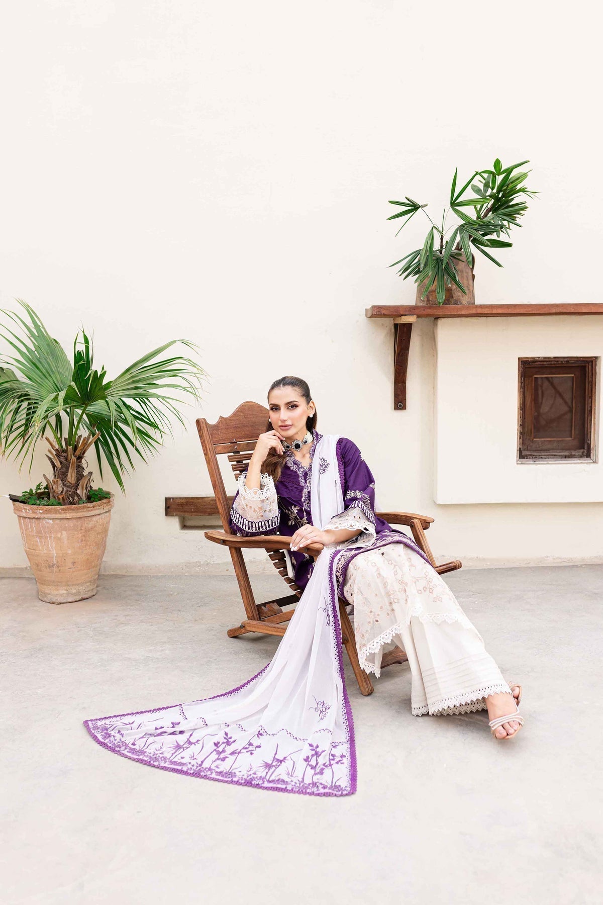 Sable Vogue | Shiree Lawn 24 | Plum Orchid - Waniyas