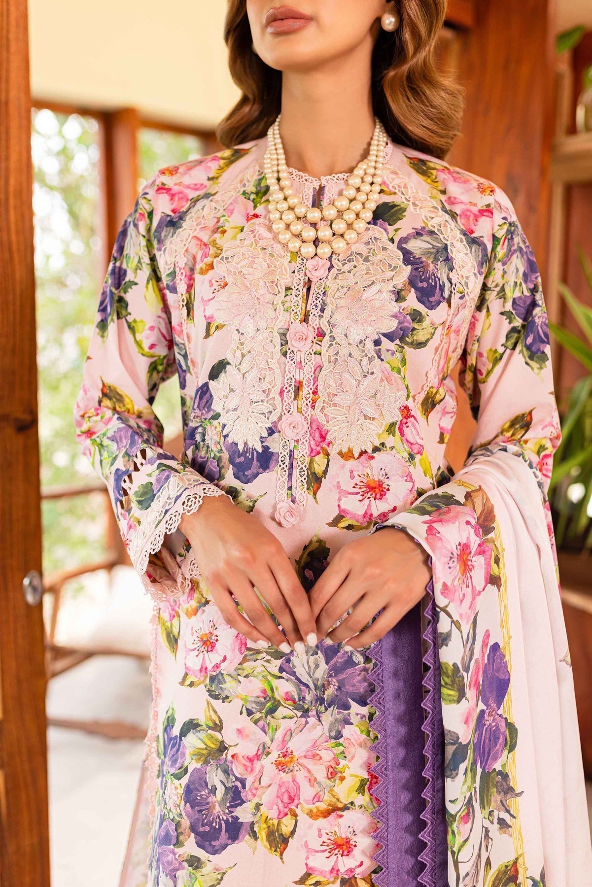 Sable Vogue | Shiree Lawn 24 | Pink Gardenia - Waniyas