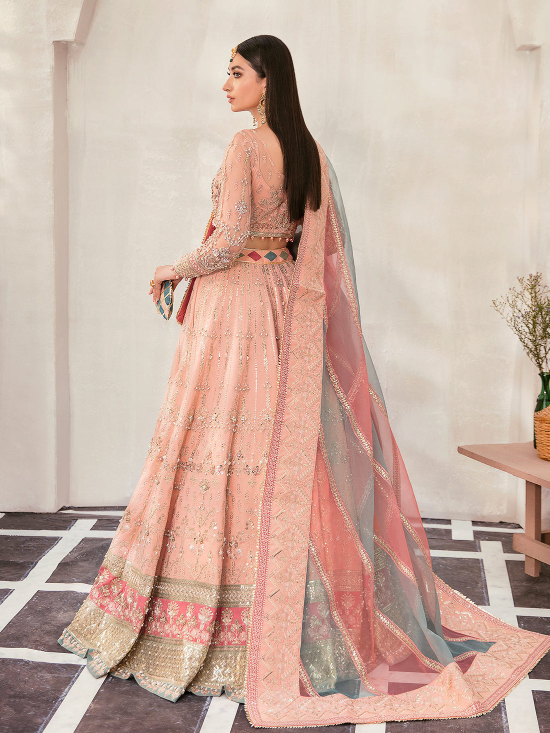 Gulaal | Wedding Formals | AFREEN GL-WS-22V1-29 (PEACH LEHNGA CHOLI)