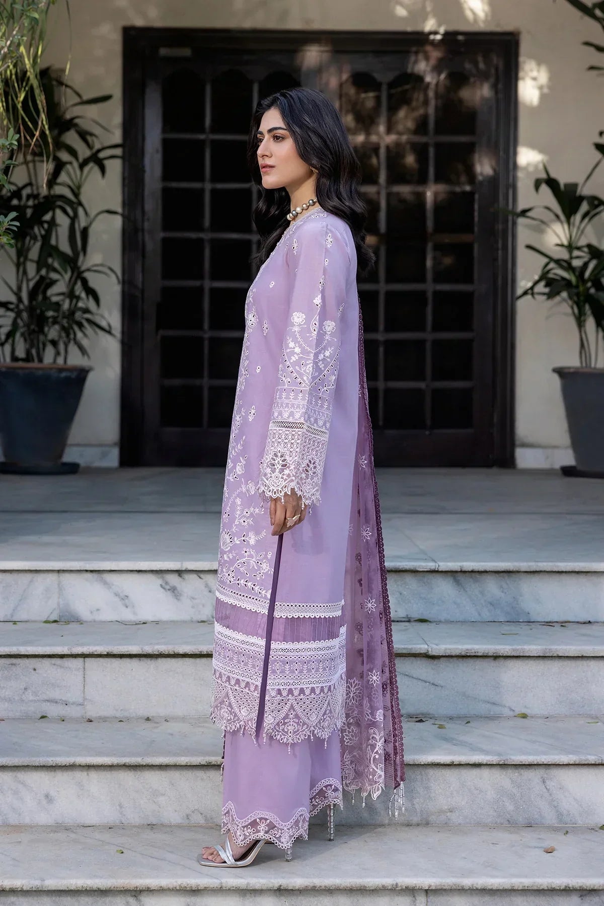 Farasha | Bahaar Embroidered Lawn | Lilac Florine - Waniyas