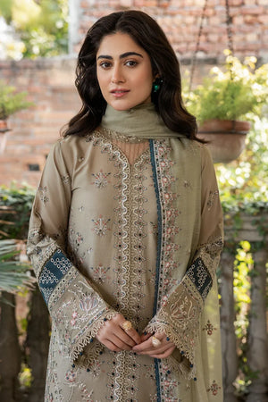 Farasha | Bahaar Embroidered Lawn | Whimsical Sage - Waniyas