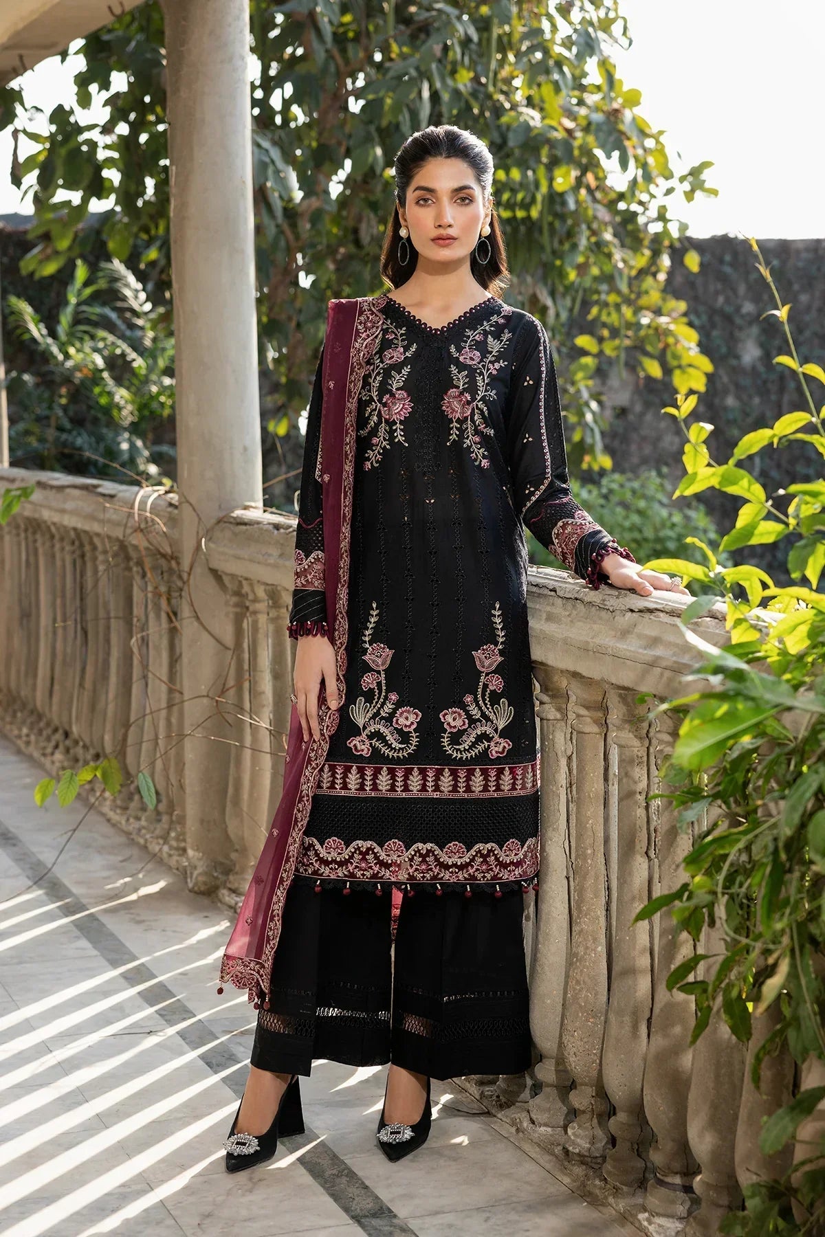 Farasha | Bahaar Embroidered Lawn | Twilight Bloom - Waniyas