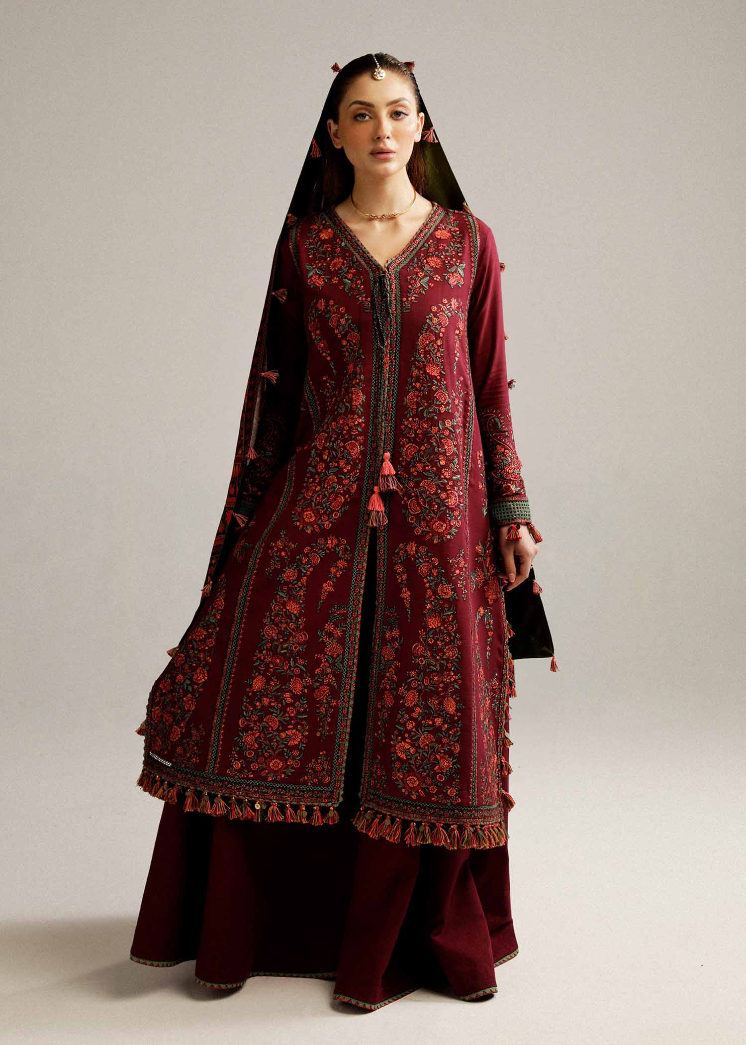 Hussain Rehar | Winter Shawl Khaddar 23 | Ruby - Waniyas