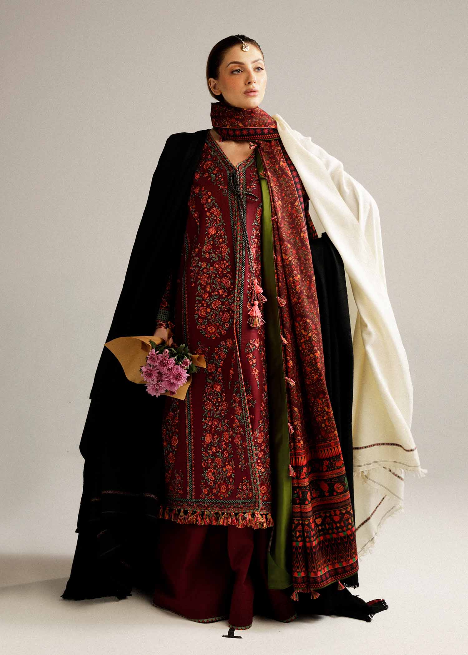 Hussain Rehar | Winter Shawl Khaddar 23 | Ruby - Waniyas