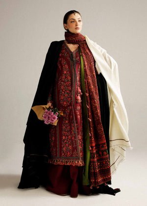 Hussain Rehar | Winter Shawl Khaddar 23 | Ruby - Waniyas