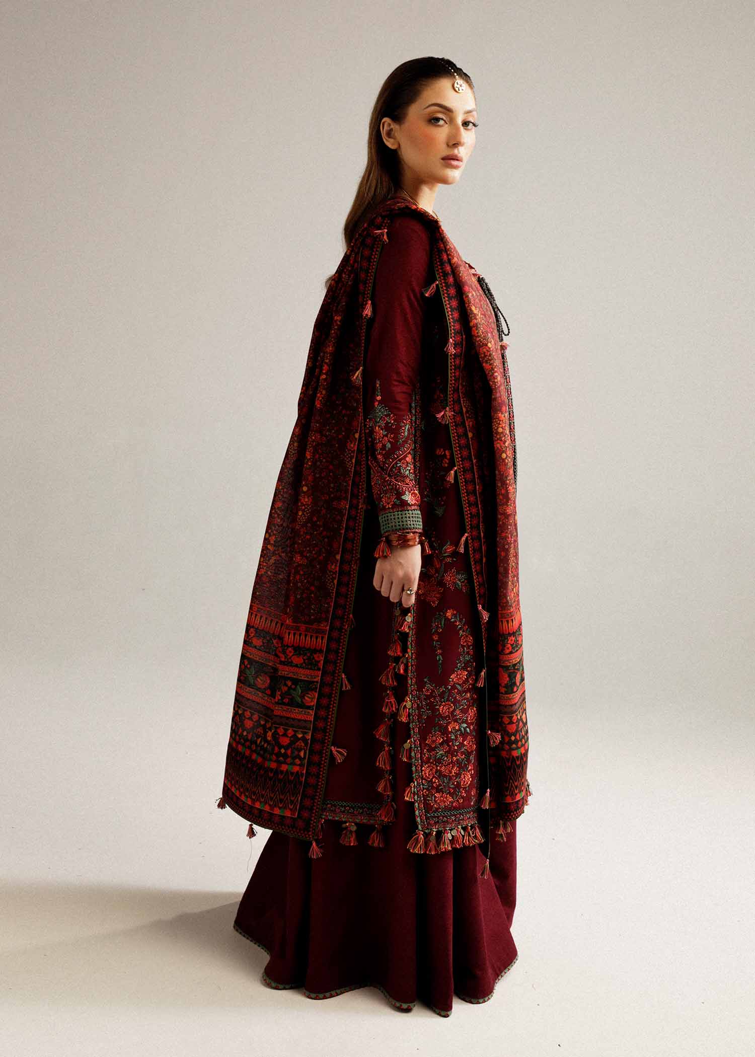 Hussain Rehar | Winter Shawl Khaddar 23 | Ruby - Waniyas