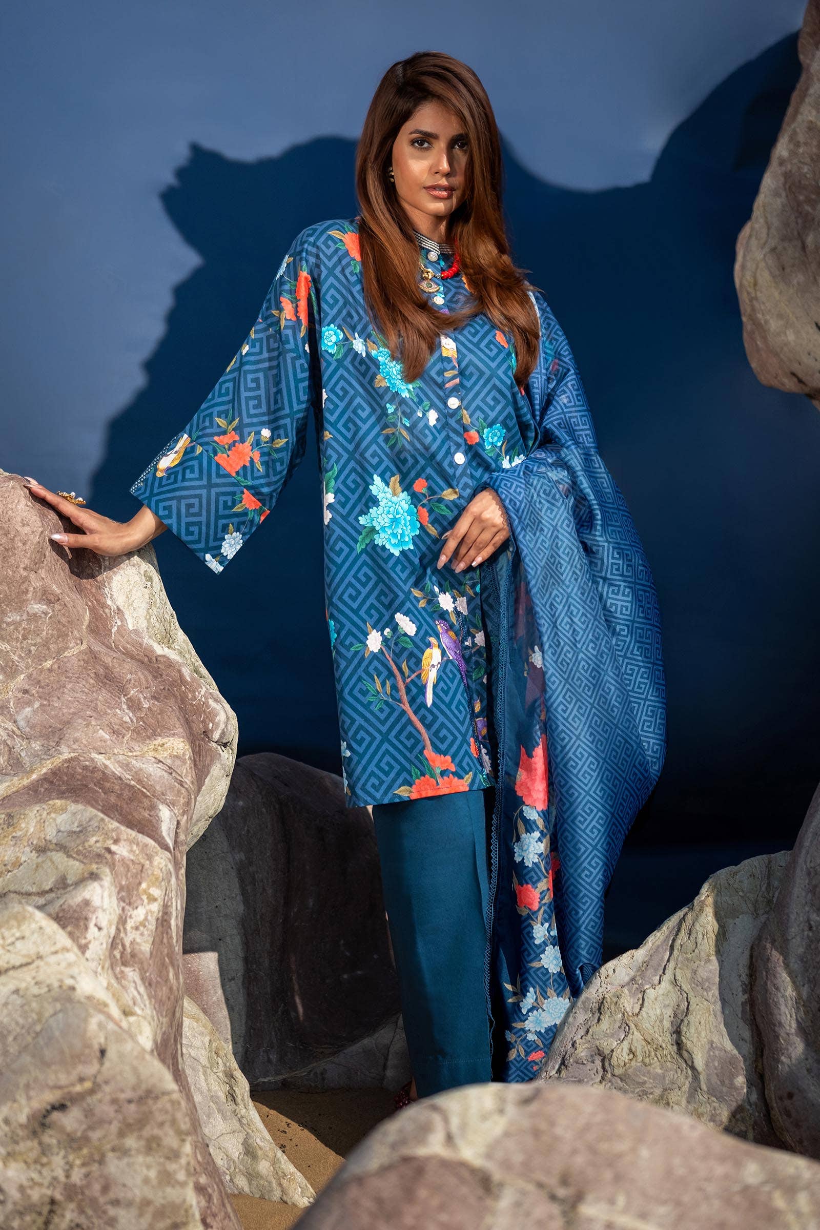 Sana Safinaz | Mahay Spring 24 | H241-013B-2BK - Waniyas