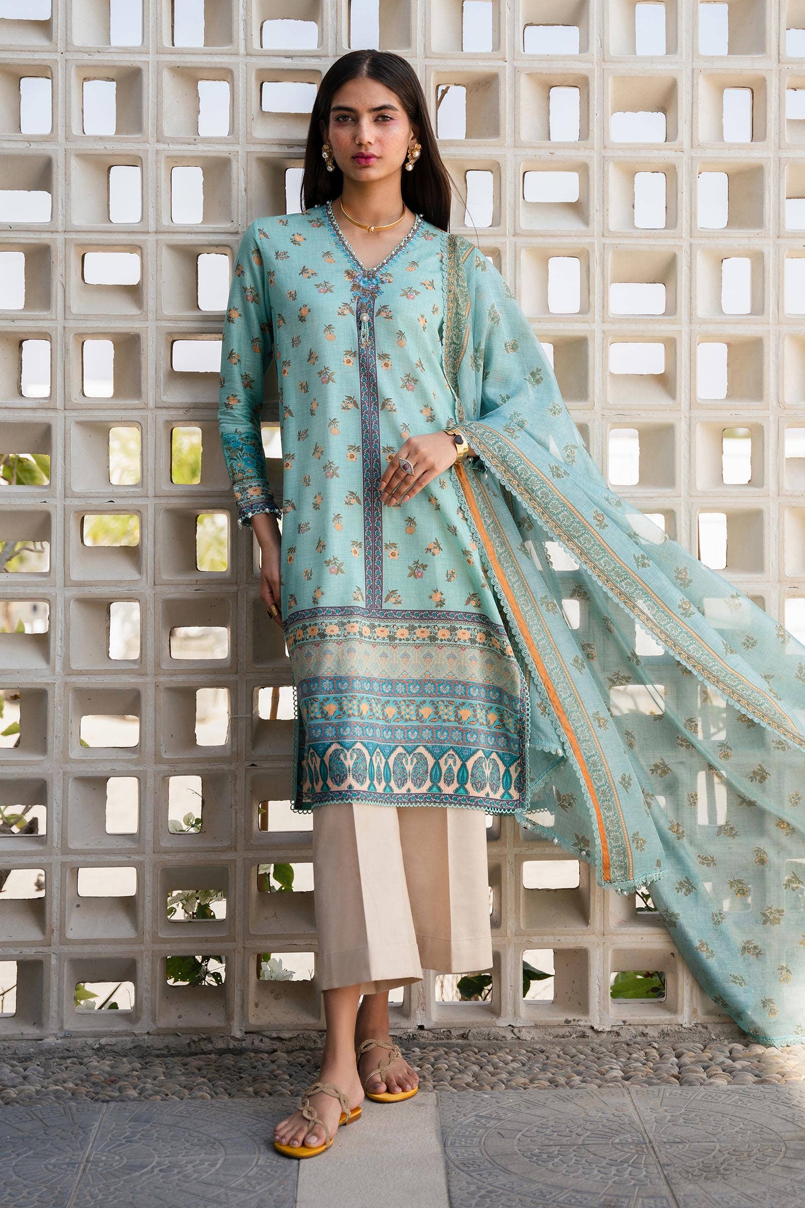 Sana Safinaz | Mahay Spring 24 | H241-017B-2BK - Waniyas