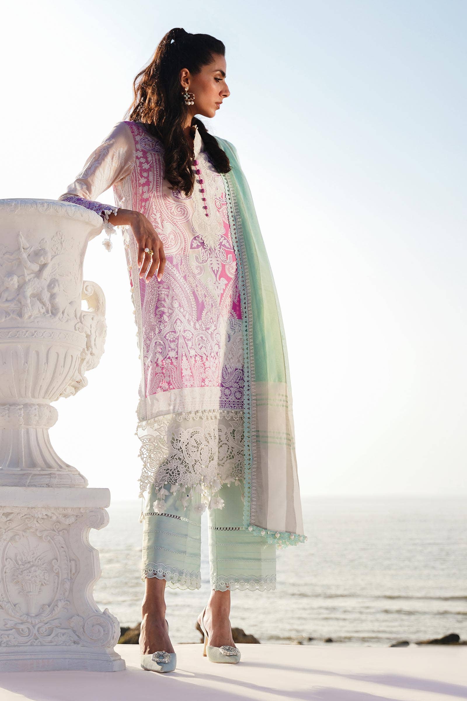 Sana Safinaz | Muzlin Spring 24 | M241-015B-DG - Waniyas