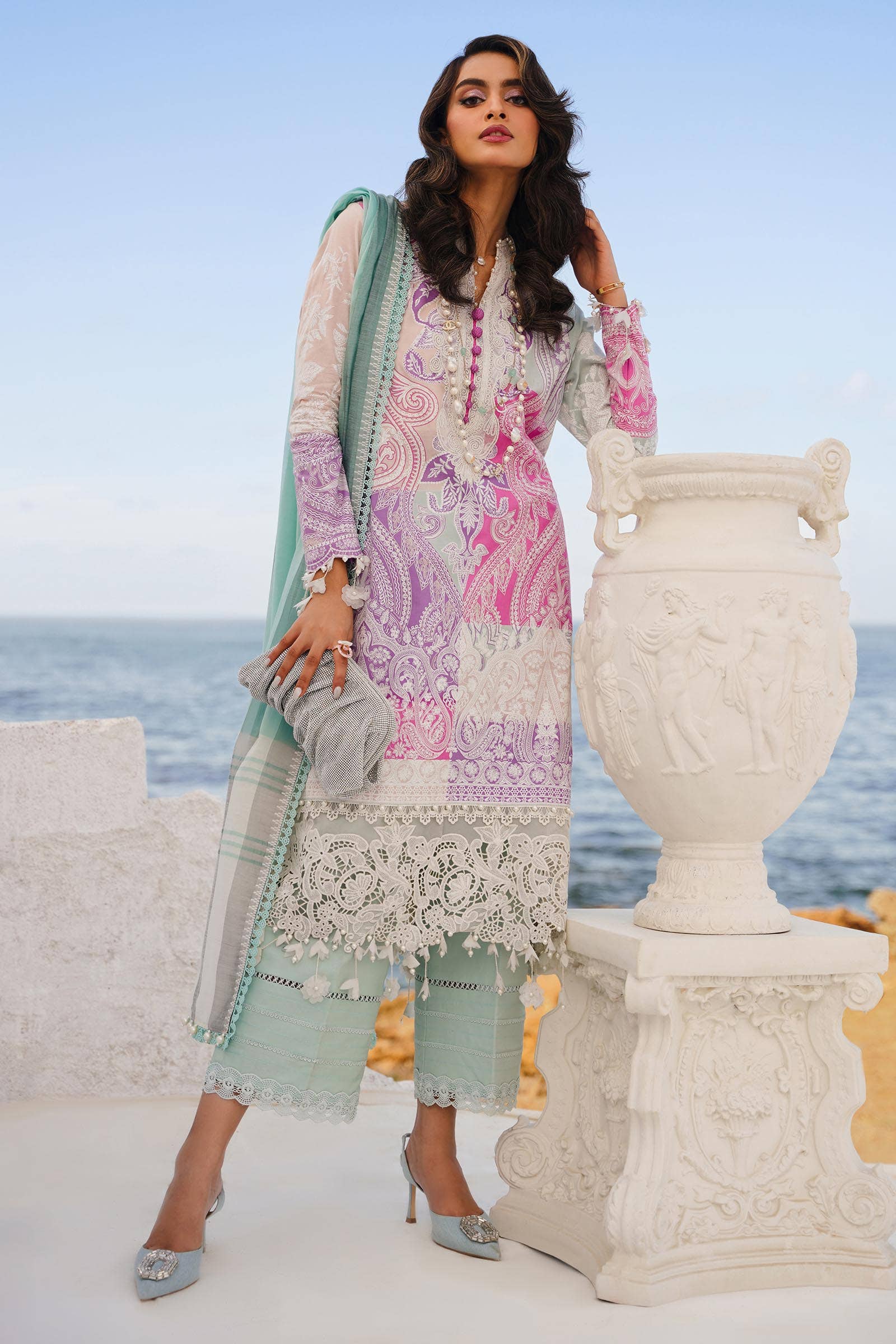 Sana Safinaz | Muzlin Spring 24 | M241-015B-DG - Waniyas