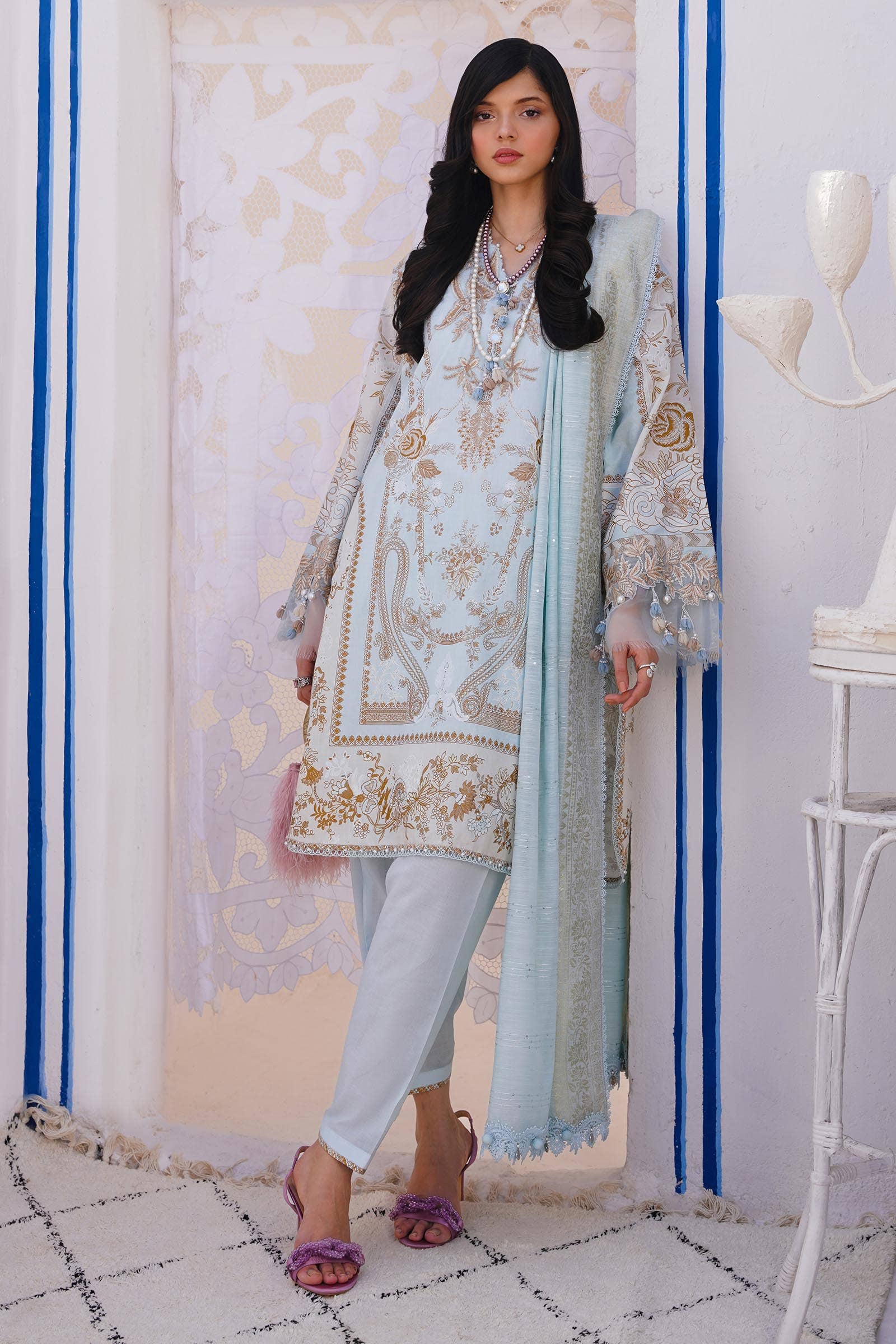 Sana Safinaz | Muzlin Spring 24 | M241-018B-CM - Waniyas