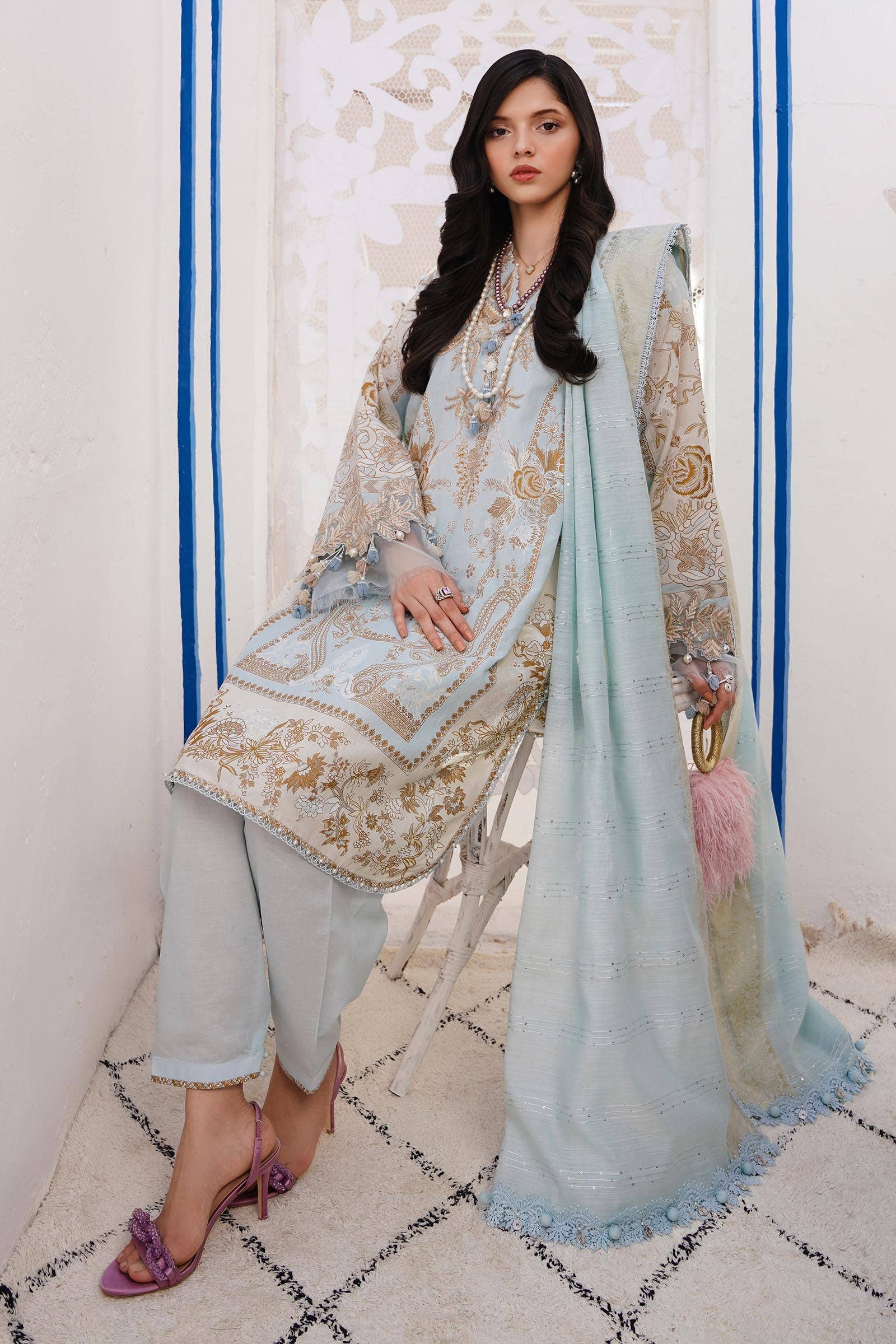 Sana Safinaz | Muzlin Spring 24 | M241-018B-CM - Waniyas