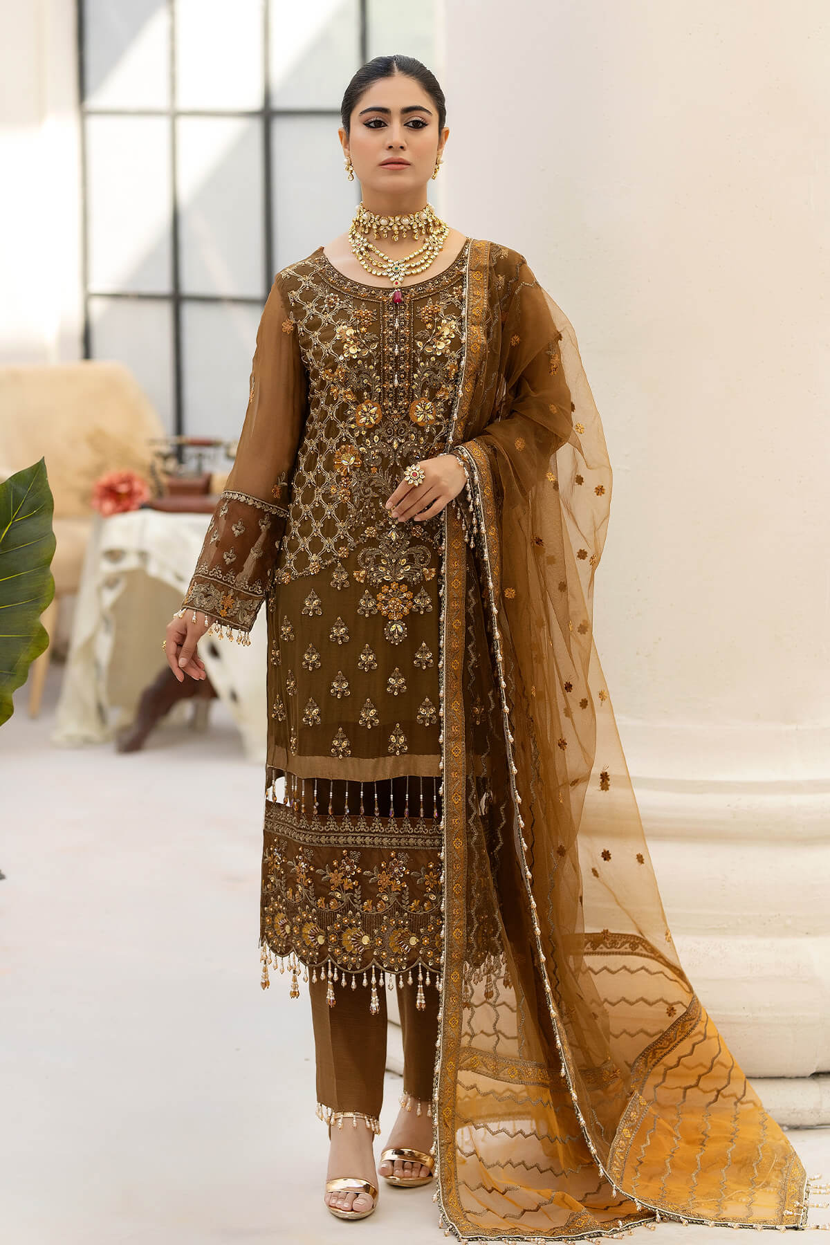 Raeesa Premium | Dehleez Formals | DL-1014 Imperial Brew