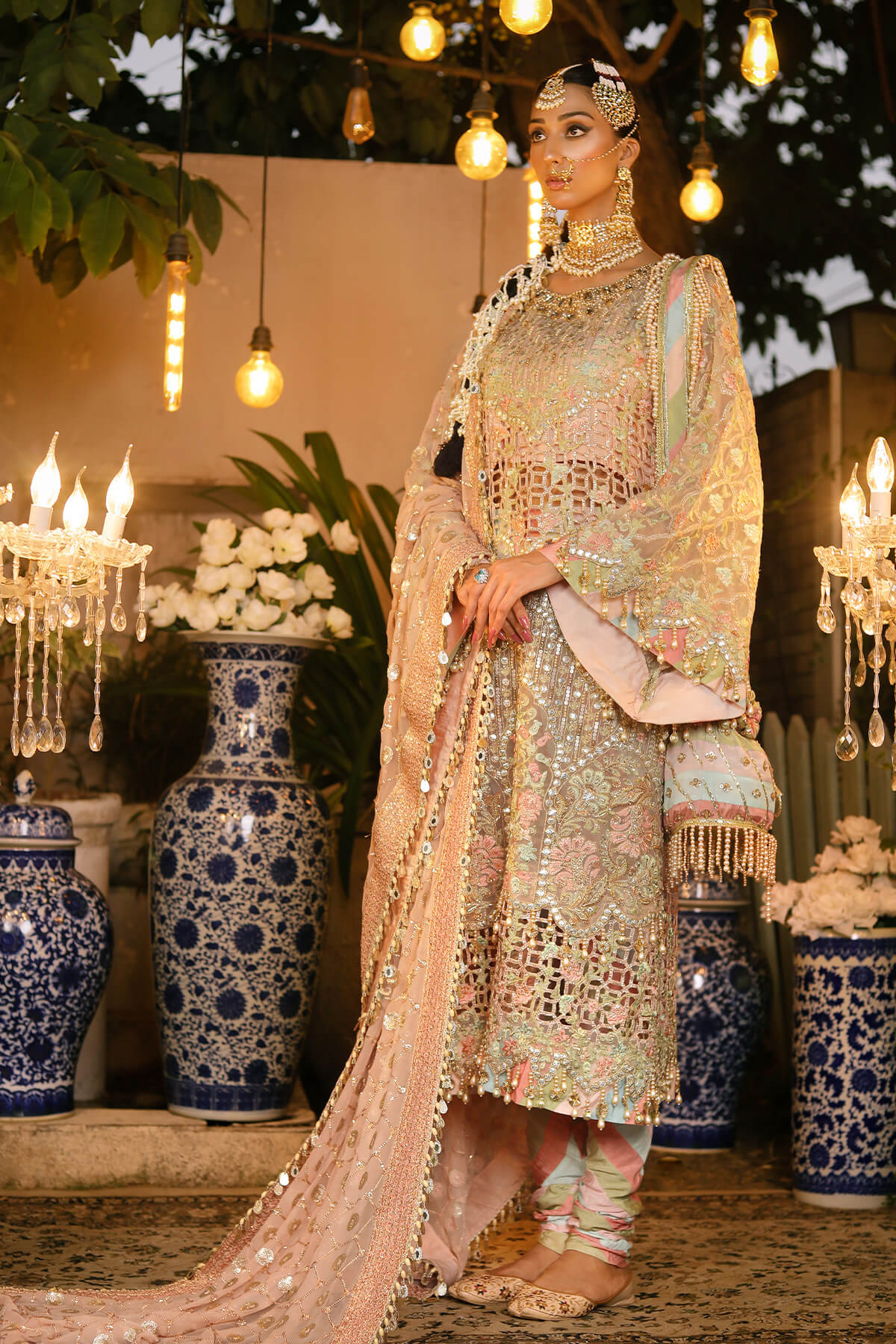 Raeesa Premium | Wajadan Wedding Formals | WD-6 Powder Peach