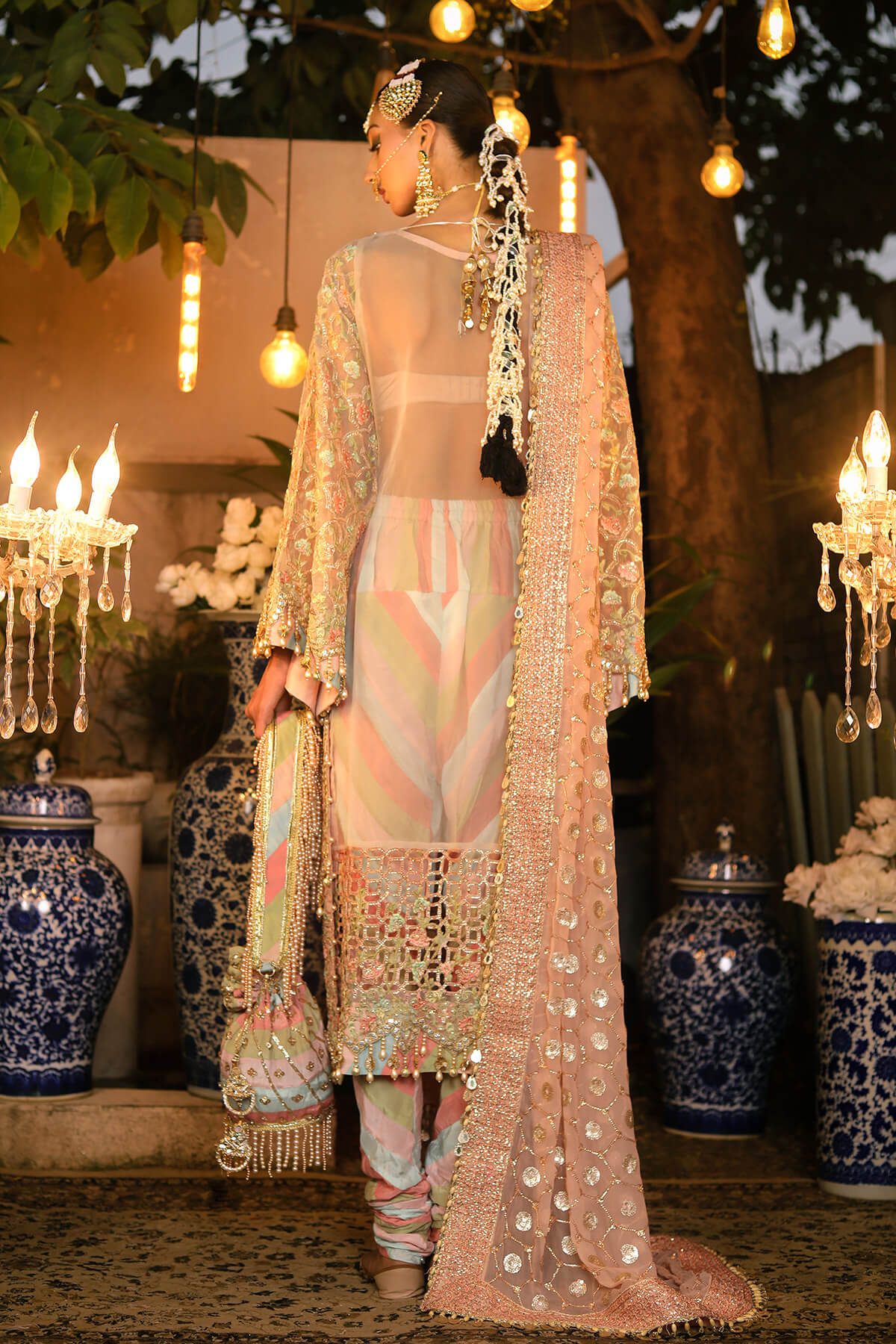 Raeesa Premium | Wajadan Wedding Formals | WD-6 Powder Peach